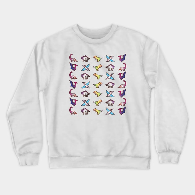 Discreet Pride Dinosaur Pattern Crewneck Sweatshirt by ColoredRatioDesign